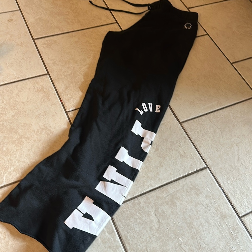 Pink! Victoria’s Secret XS wide Legged Sweatpants Lace Up Drawstring